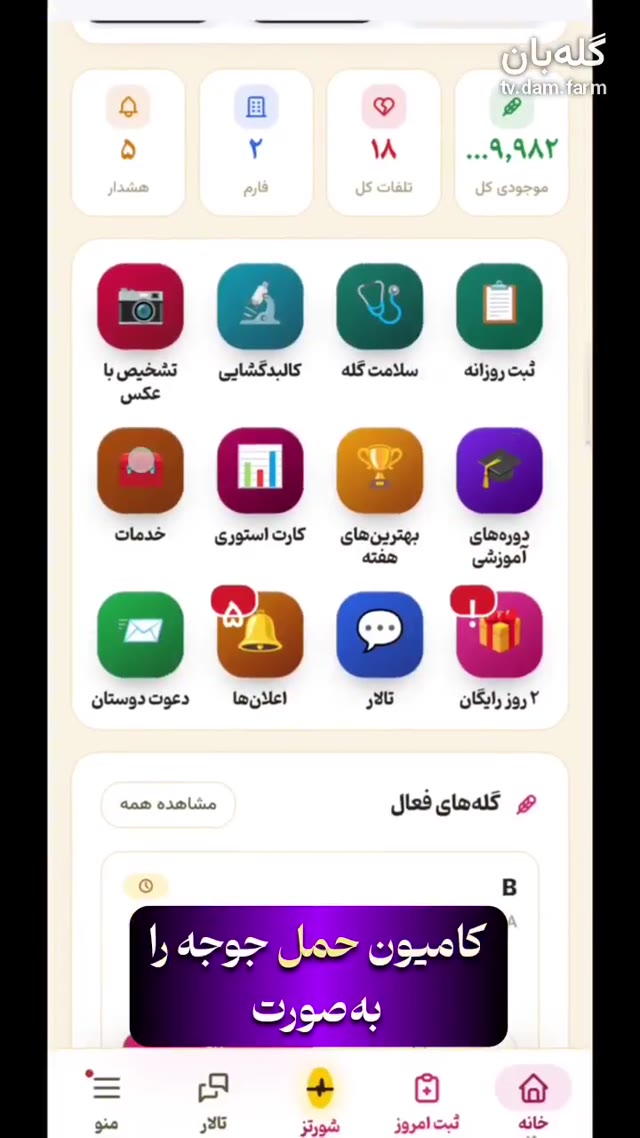 مرغداران میتونند خودشون  بصورت آنلاین کامیون حمل جوجه را مشاهده و ردیابی کنند